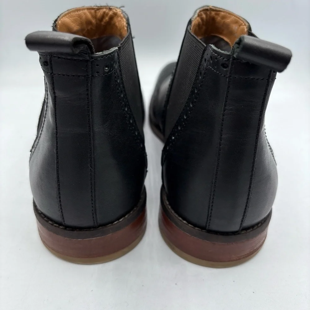 Thomas & Vine Watson Men´s Wingtip Chelsea Boot 10 Black Leather Comfort Pull on